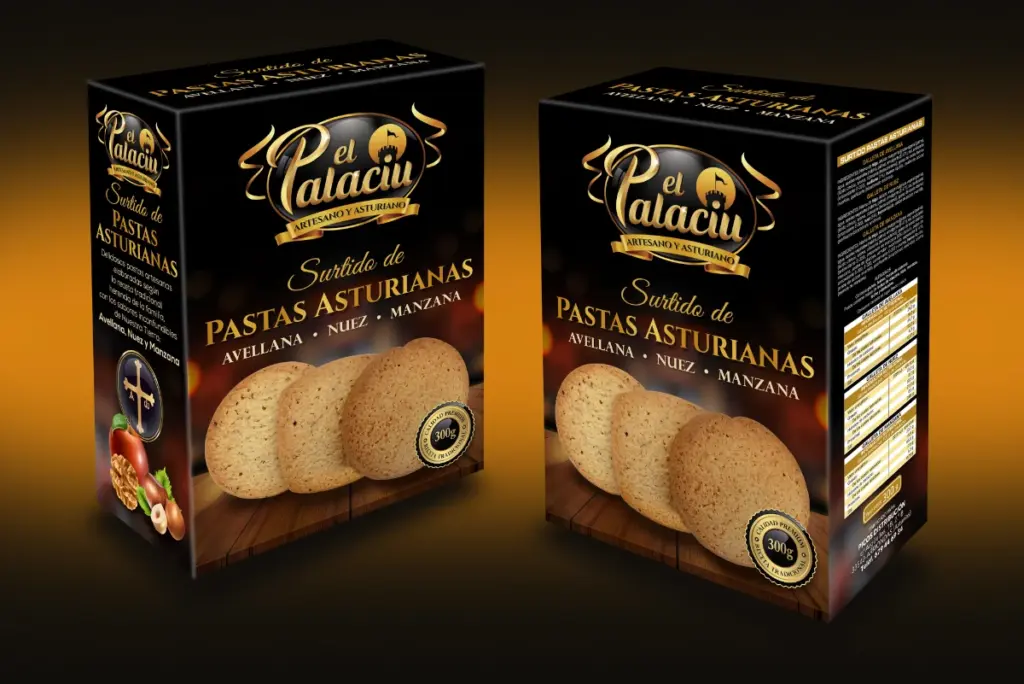 Caja del Surtido de Pastas Asturianas El Palaciu de Picos Distribución